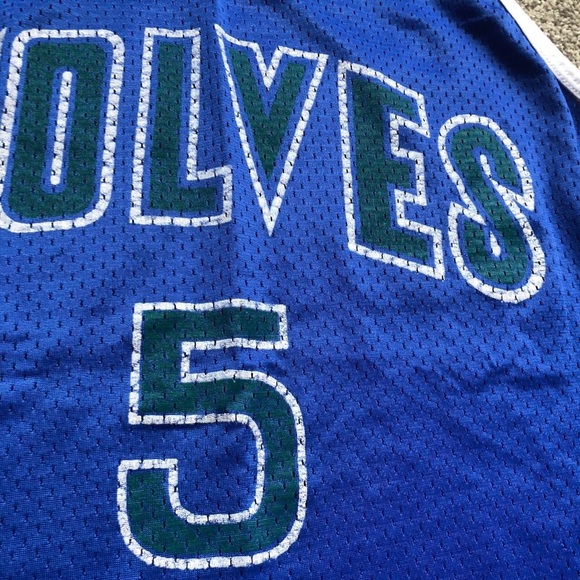 VINTAGE DOUG WEST #5 MINNESOTA TIMBERWOLVES NBA JERSEY - Picture 6 of 8